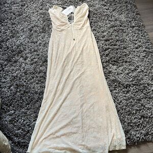 One and Only Velvet Floral Plunge Maxi Dress | NWT Romantic Y2K Slip Style